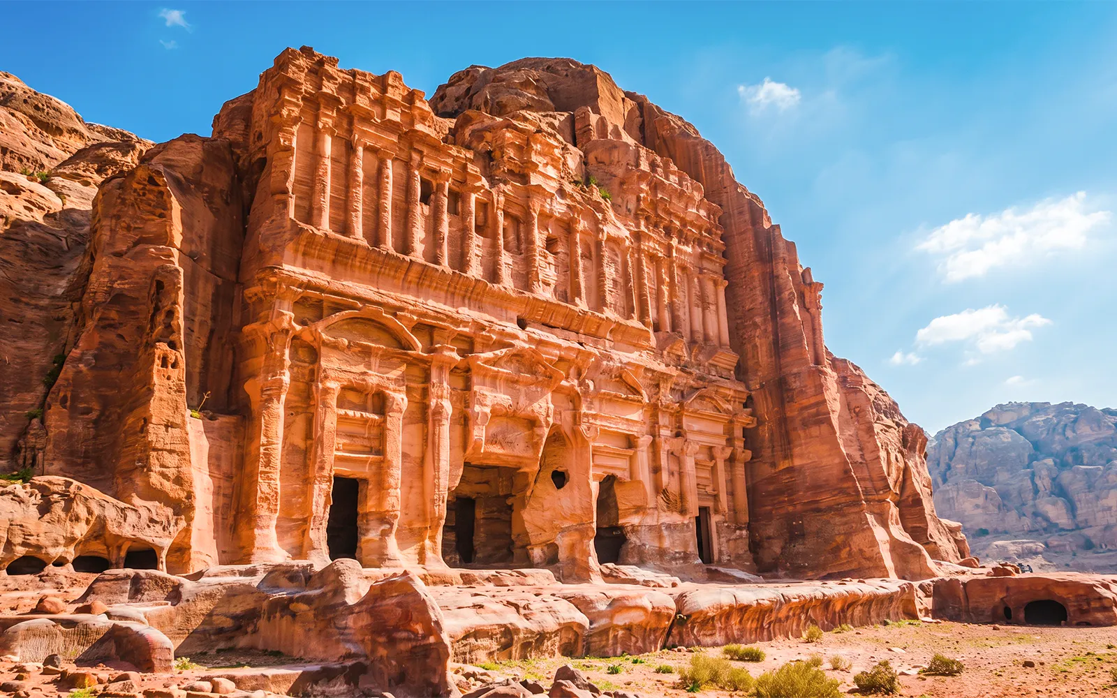 Petra's rock-cut architecture in Jordan, part of a 2-day tour from Amman.