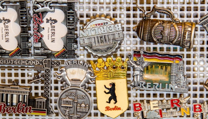 Souvenirs and gifts from Berlin on a display