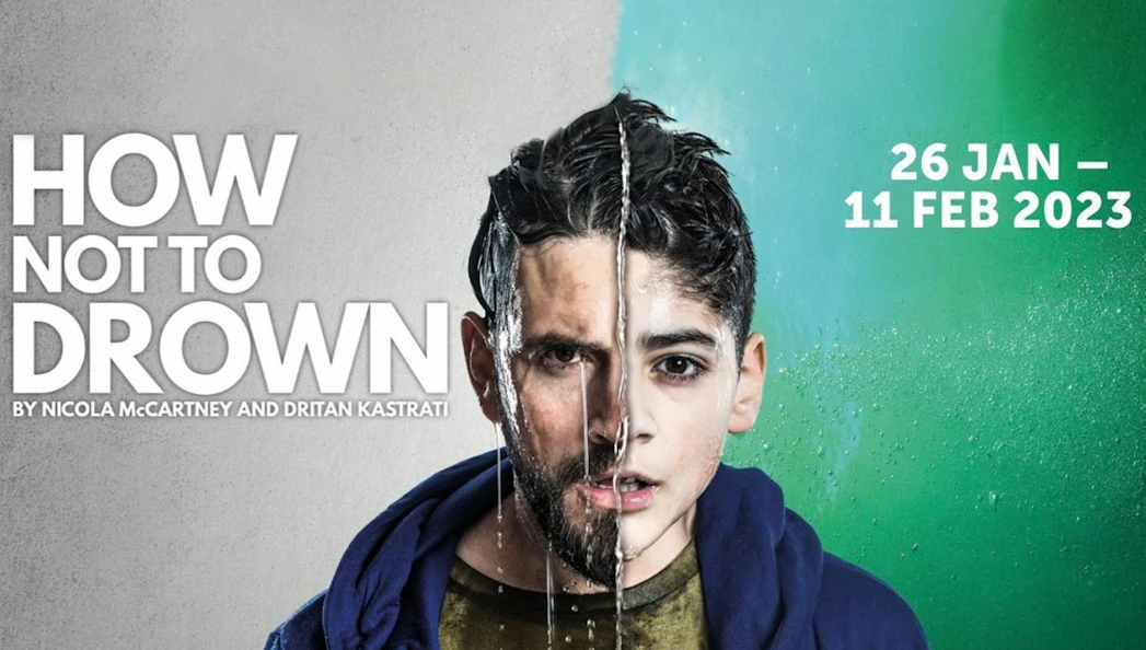 How Not To Drown promotional image with split face design and event dates.