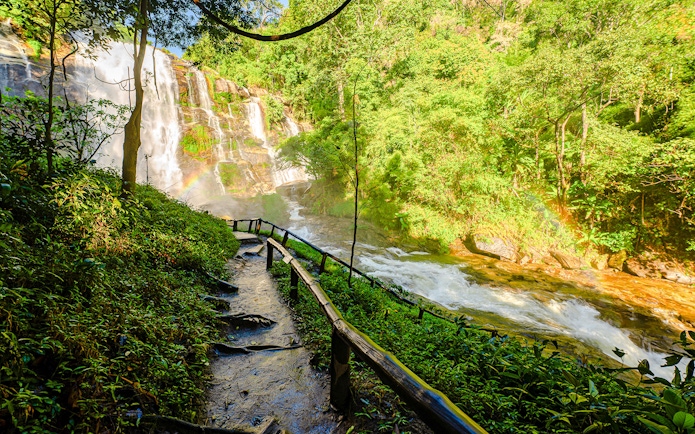 Pathway leading to a waterfall in Doi Inthanon National Park, Chiang Mai.