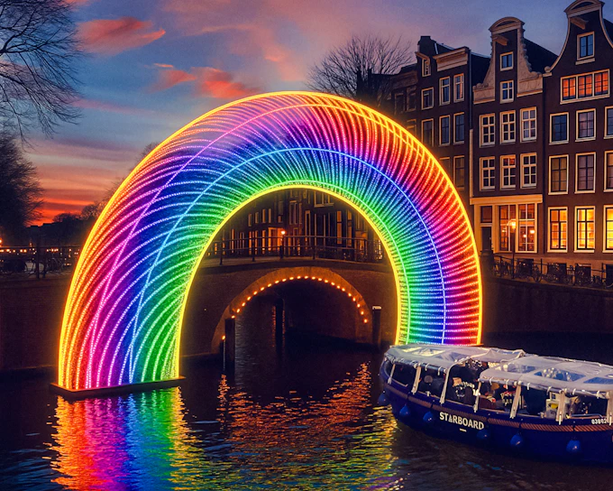 Amsterdam Light Festival: 75-Min Small-Group Cruise with Unlimited Drinks