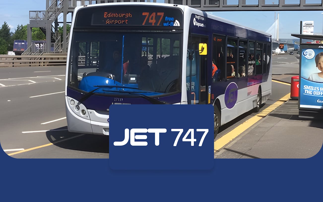 Edinburgh Airport bus 747 at Halbeath Park & Ride terminal.
