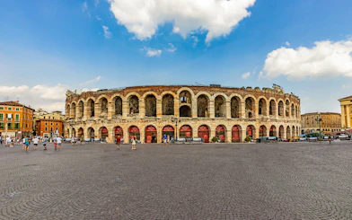 Verona Arena with tourists, Italy, showcasing priority entrance access.