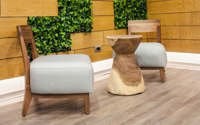 Seating area in VIP Lounge by MERA Roof, Terminal 3, Cancún International Airport.