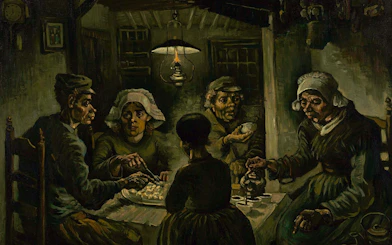 Van Gogh's "The Potato Eaters" painting at Van Gogh Museum.