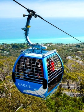 Arthurs Seat Eagle gondola with ocean view in Victoria, Australia.
