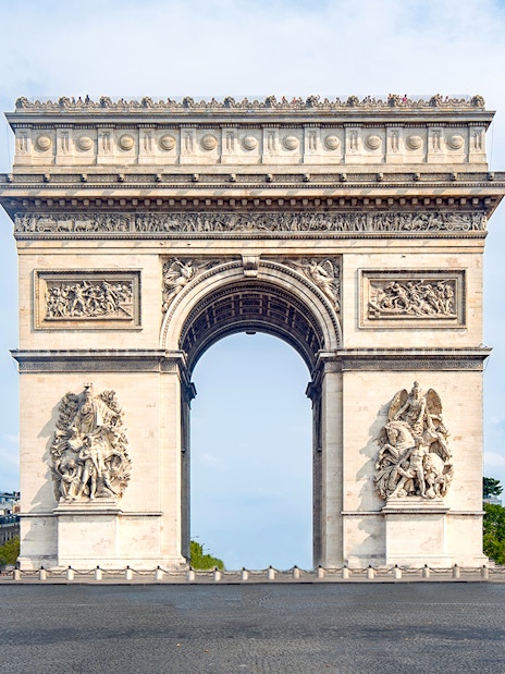 Arc de Triomphe in Paris with rooftop access view.