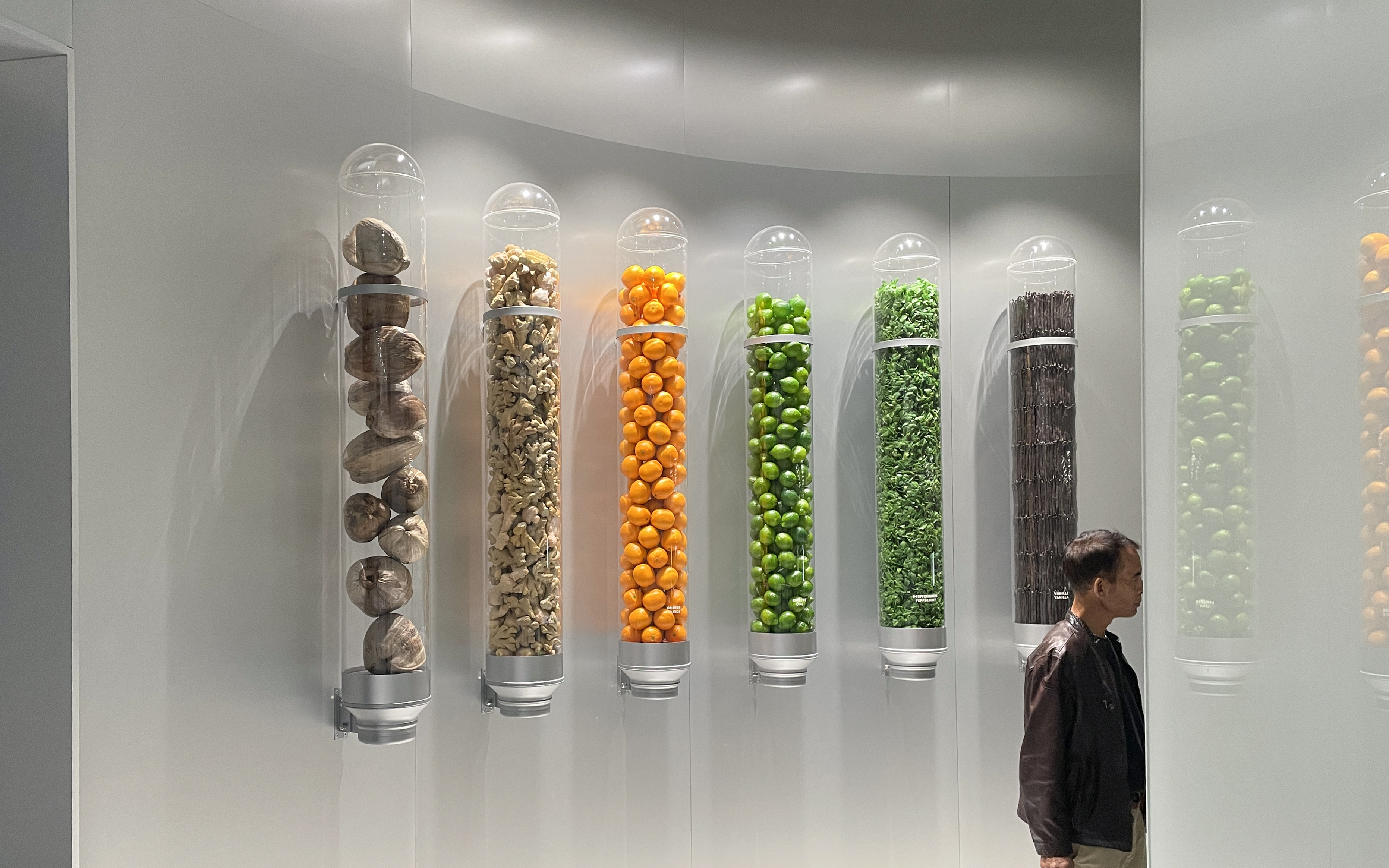 Ingredients display at Lindt Home of Chocolate Museum in Zurich.