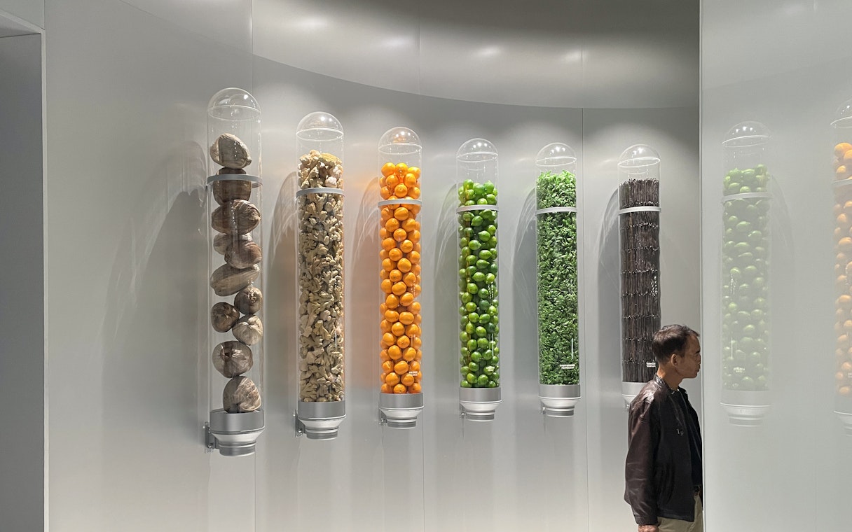 Ingredients display at Lindt Home of Chocolate Museum in Zurich.