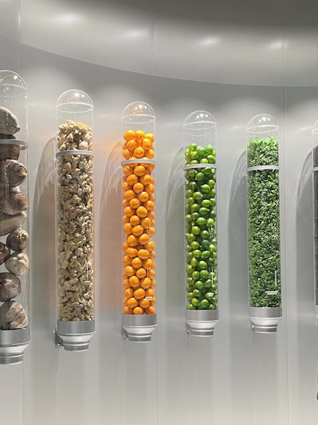 Ingredients display at Lindt Home of Chocolate Museum in Zurich.