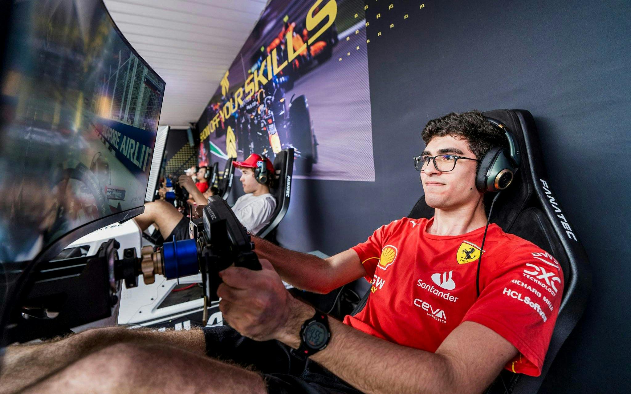 Race simulator experience at Formula 1 Singapore Grand Prix.