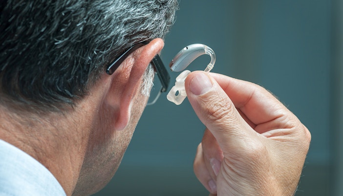 Hearing aid displayed