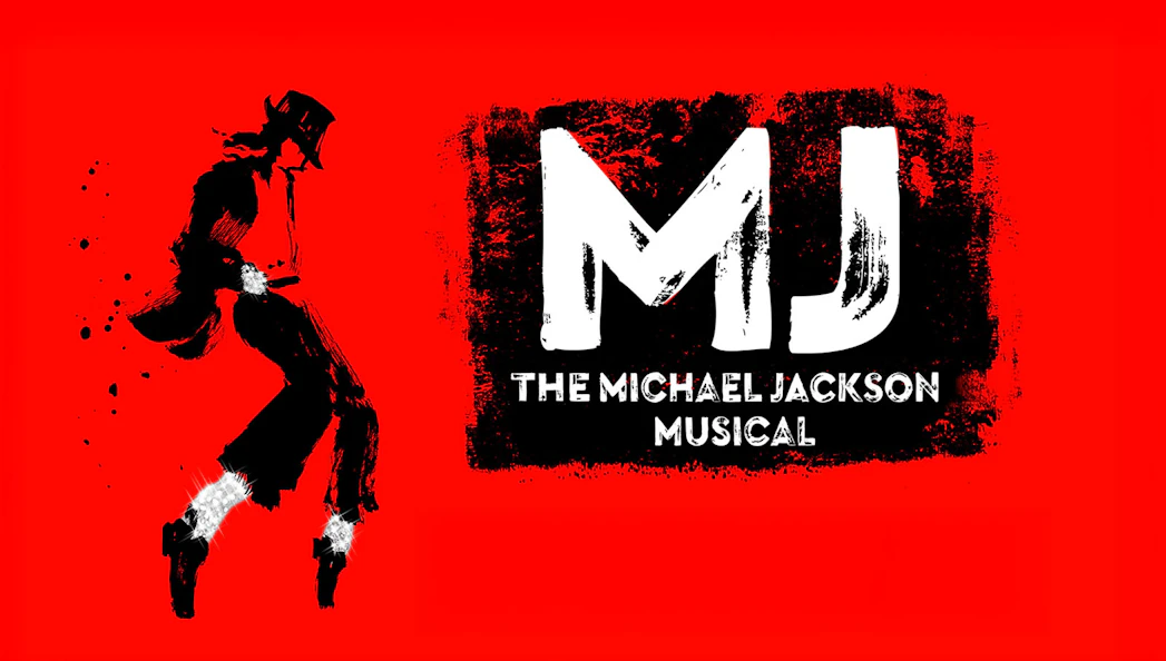 Silhouette of a dancer with MJ the Musical logo, Perth show promotion.