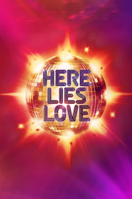 Here Lies Love musical stage performance with vibrant lighting in New York City.