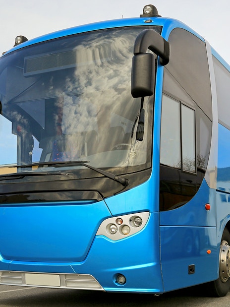 Blue tour bus for Florence City Pass attractions and transport.