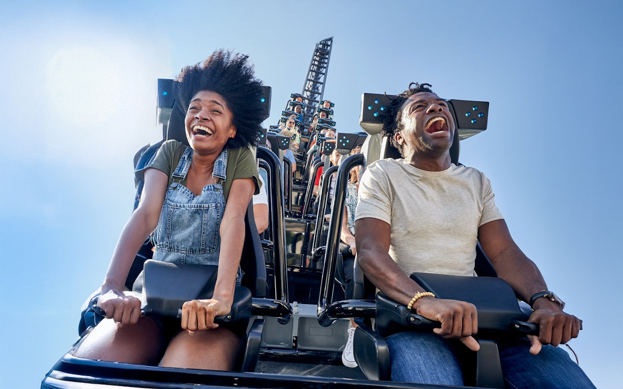 Guests enjoying a rollercoaster at Universal Studios Resort, Orlando, Florida.