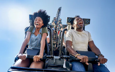 Guests enjoying a rollercoaster at Universal Studios Resort, Orlando, Florida.