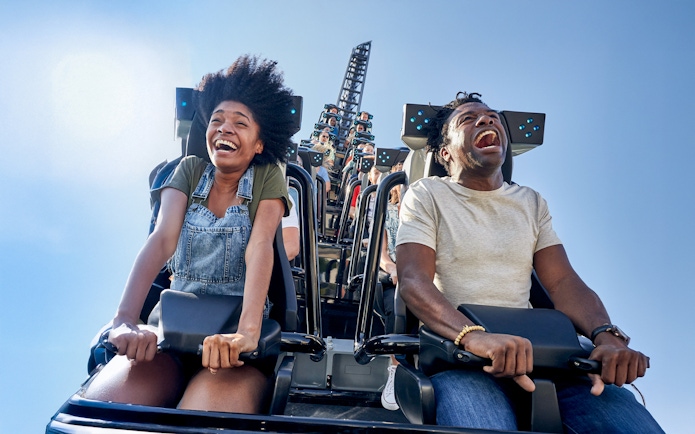 Guests enjoying a rollercoaster at Universal Studios Resort, Orlando, Florida.