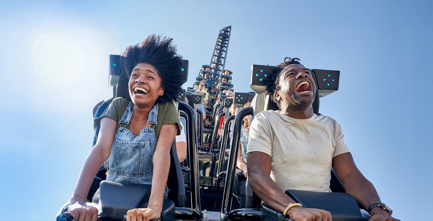 Guests enjoying a rollercoaster at Universal Studios Resort, Orlando, Florida.