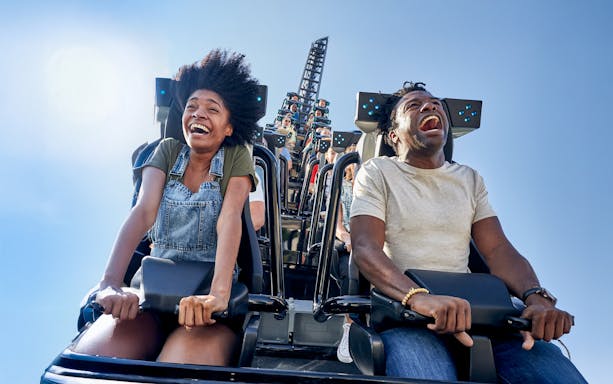 Guests enjoying a rollercoaster at Universal Studios Resort, Orlando, Florida.