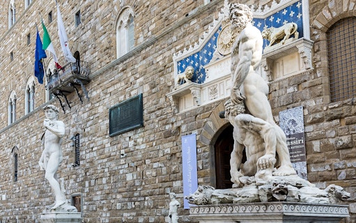 Statues outside Palazzo Vecchio on Medici’s Mile, Florence.