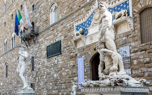 Statues outside Palazzo Vecchio on Medici’s Mile, Florence.