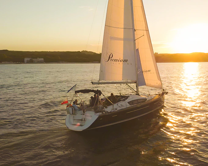 From Sopot: Sunset Cruise from the Pier with Prosecco