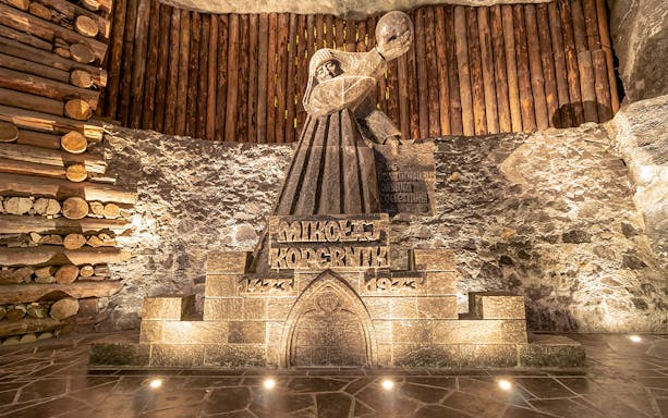 Statue of Nicolaus Copernicus in Wieliczka Salt Mine, Poland.