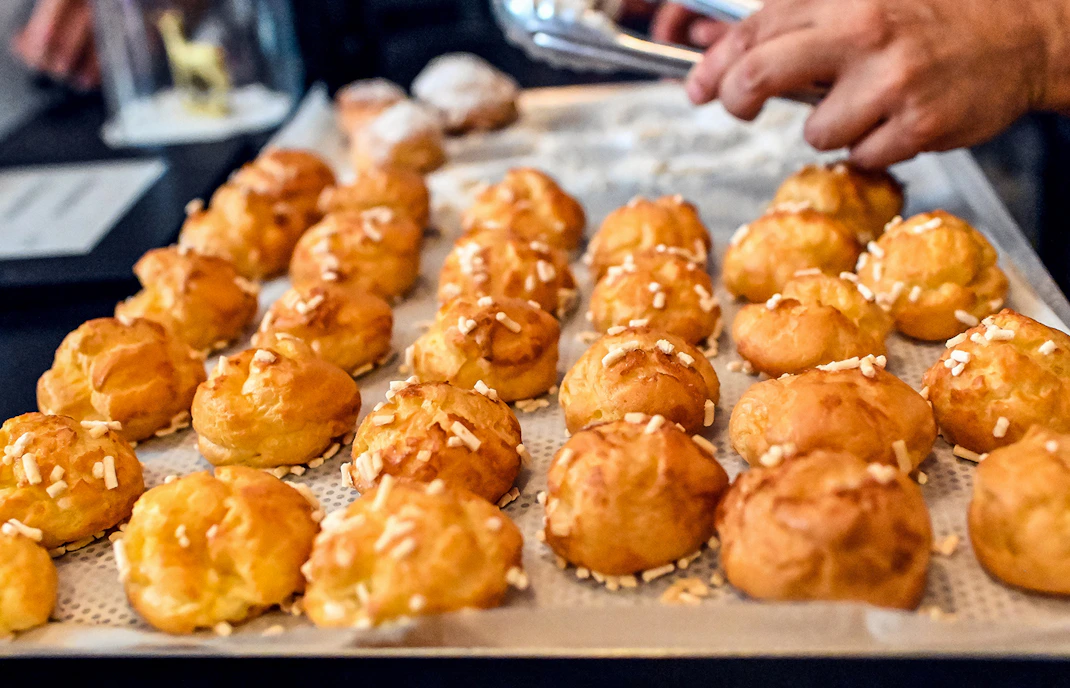 Pastries on a tray during a Paris Montmartre food tour.
