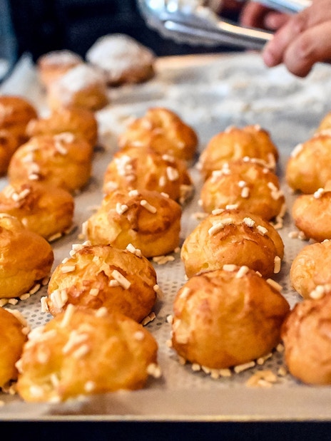 Pastries on a tray during a Paris Montmartre food tour.