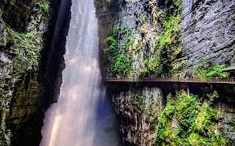 from chongqing: wujiang river cruise with project 816 underground site and wuling mountain great rift valley-4