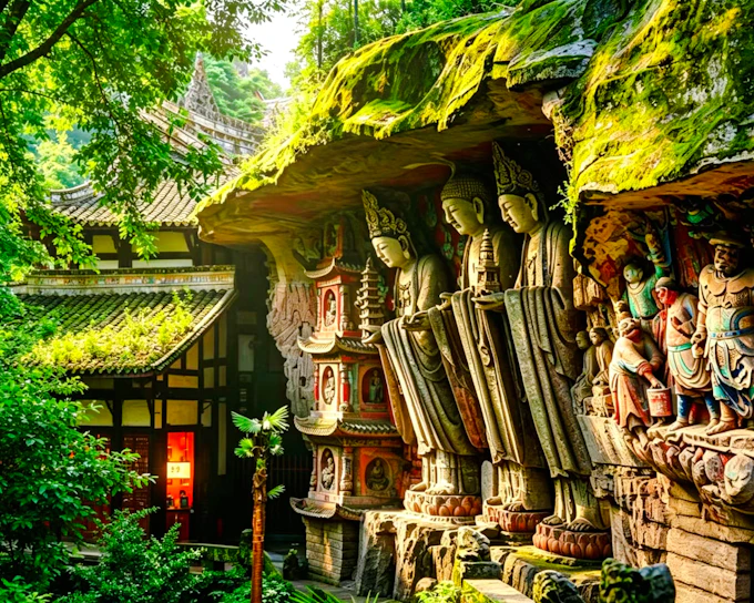 Dazu Baodingshan Rock Carvings Guided Tour with Door-to-Door Private Car Transfers