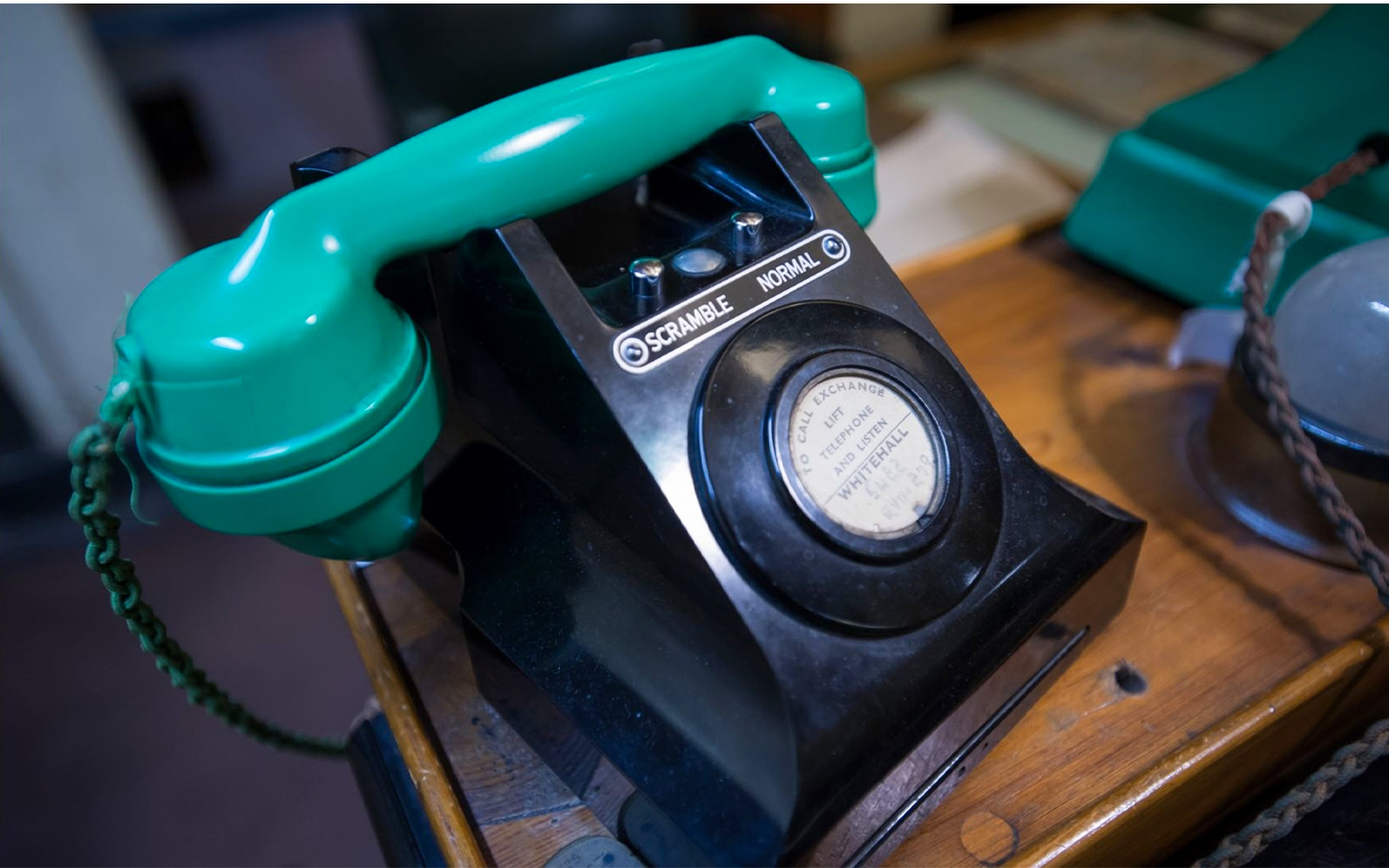 Vintage telephone in Churchill War Rooms, London.