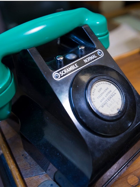 Vintage telephone in Churchill War Rooms, London.