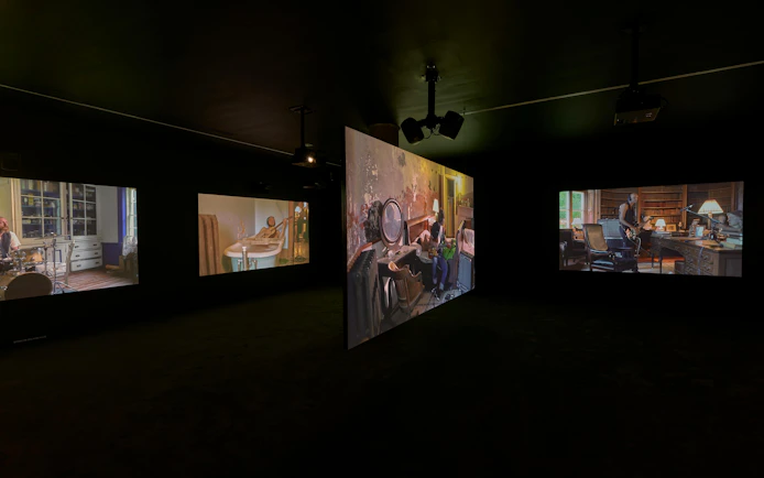 Multimedia installation at Ragnar Kjartansson: Mercy Exhibition, National Gallery of Victoria.