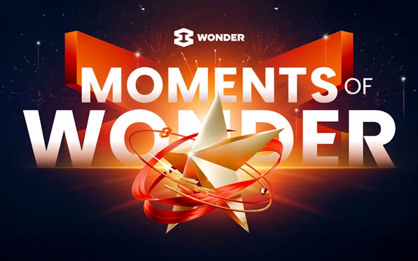 8Wonders Moments of Wonder logo with star and ribbon design.