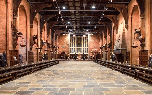 Great Hall set at Harry Potter Warner Bros. Studio Tour near London.