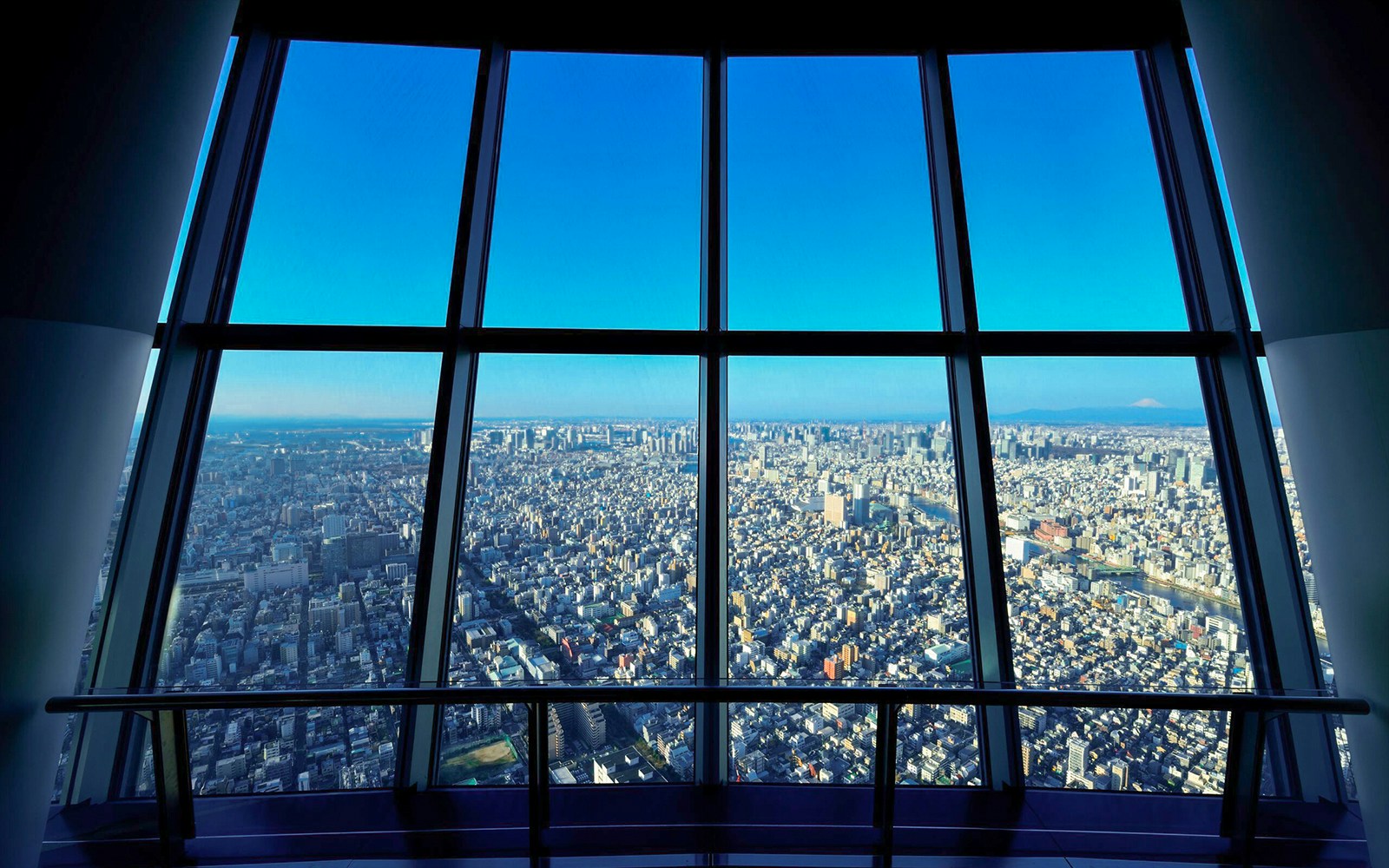 Panoramic city views at Tokyo Skytree observation deck