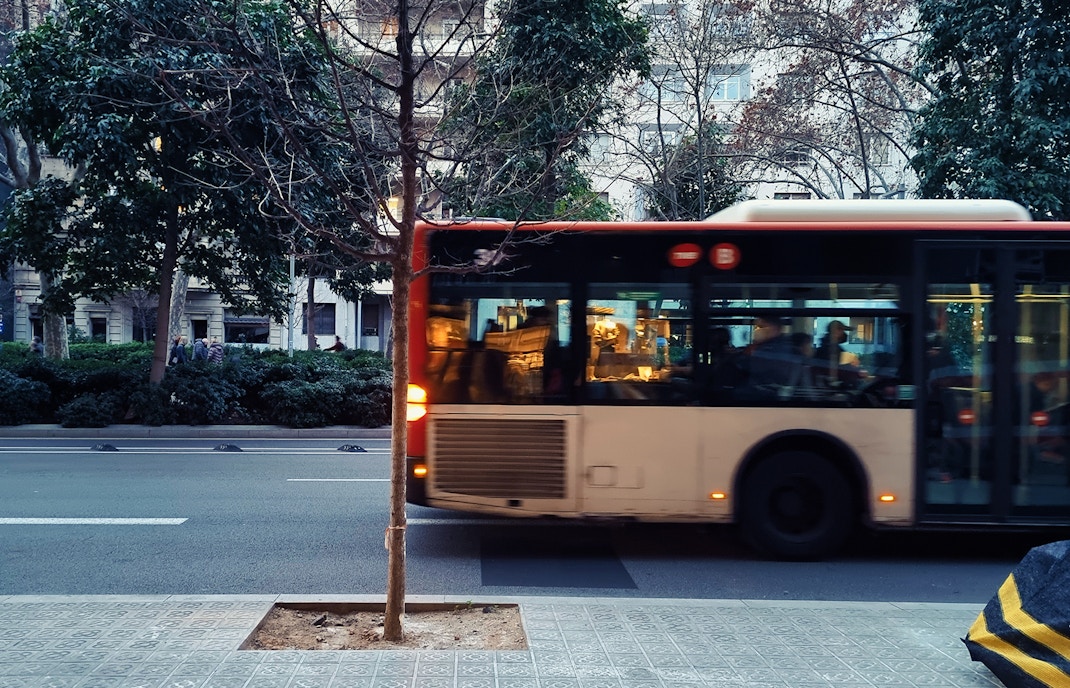 Bus on the streets of Spain