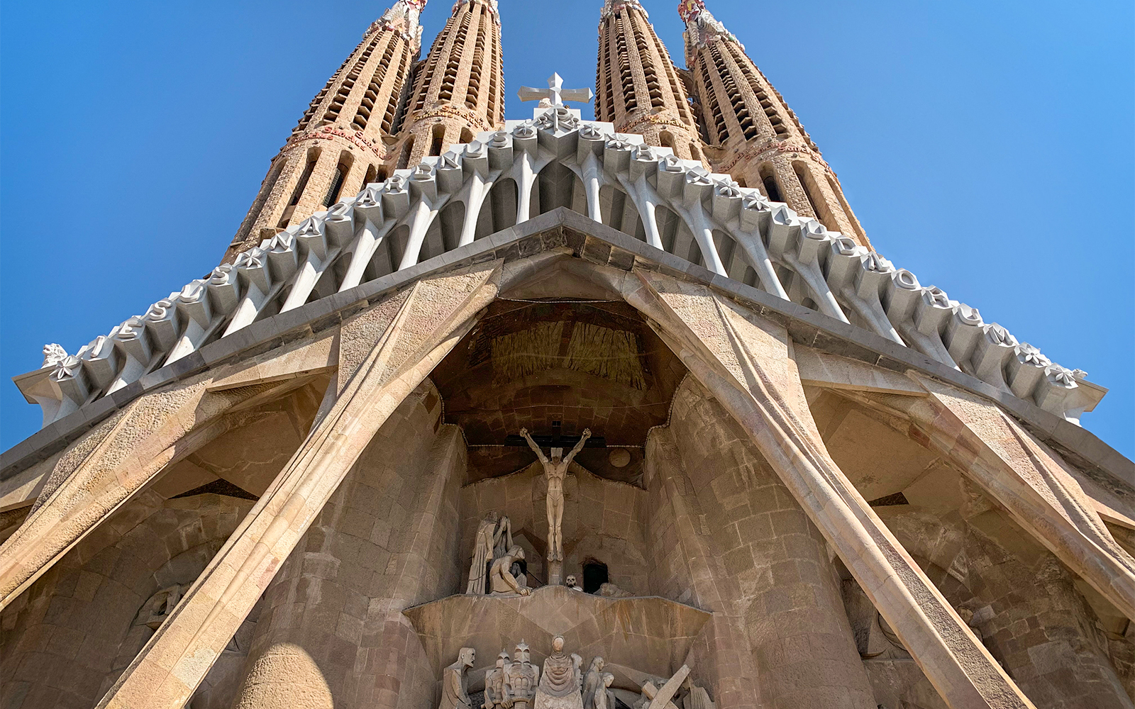 Sagrada Familia Glory Facade in Barcelona with intricate architectural details.