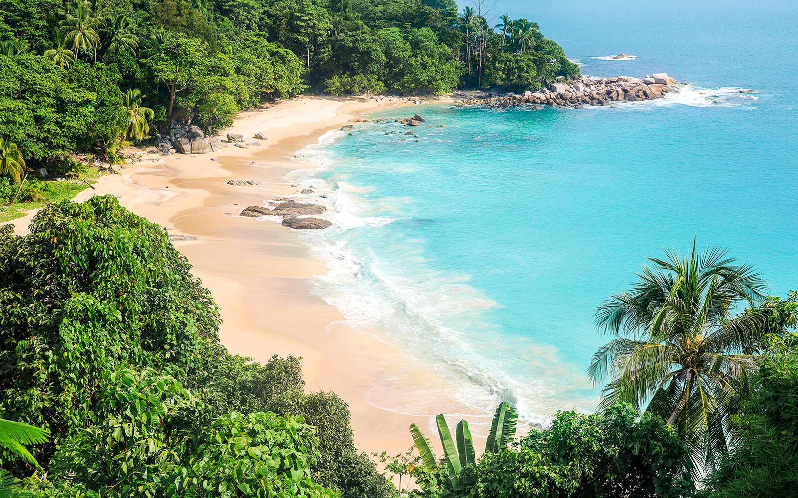 An aerial view of Patong Beach