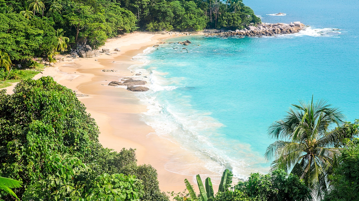 An aerial view of Patong Beach