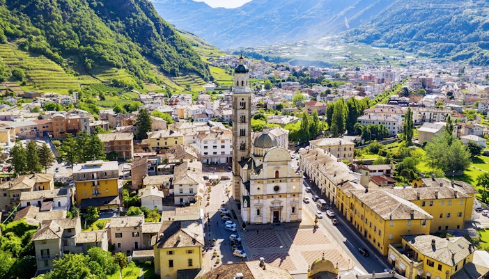 Aerial view of Tirano