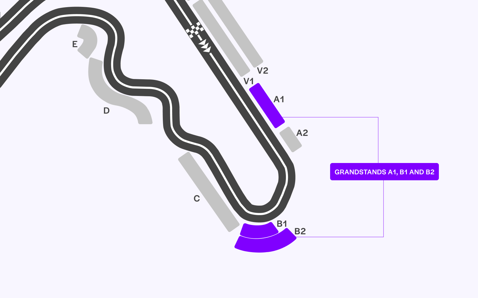 Grandstands A1, B1 and B2