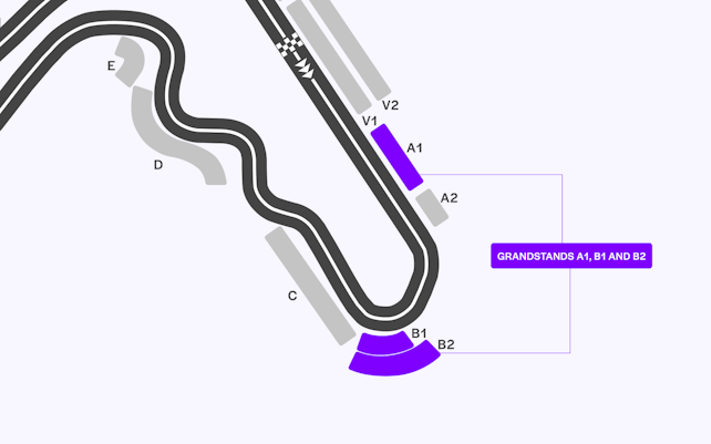 Grandstands A1, B1 and B2