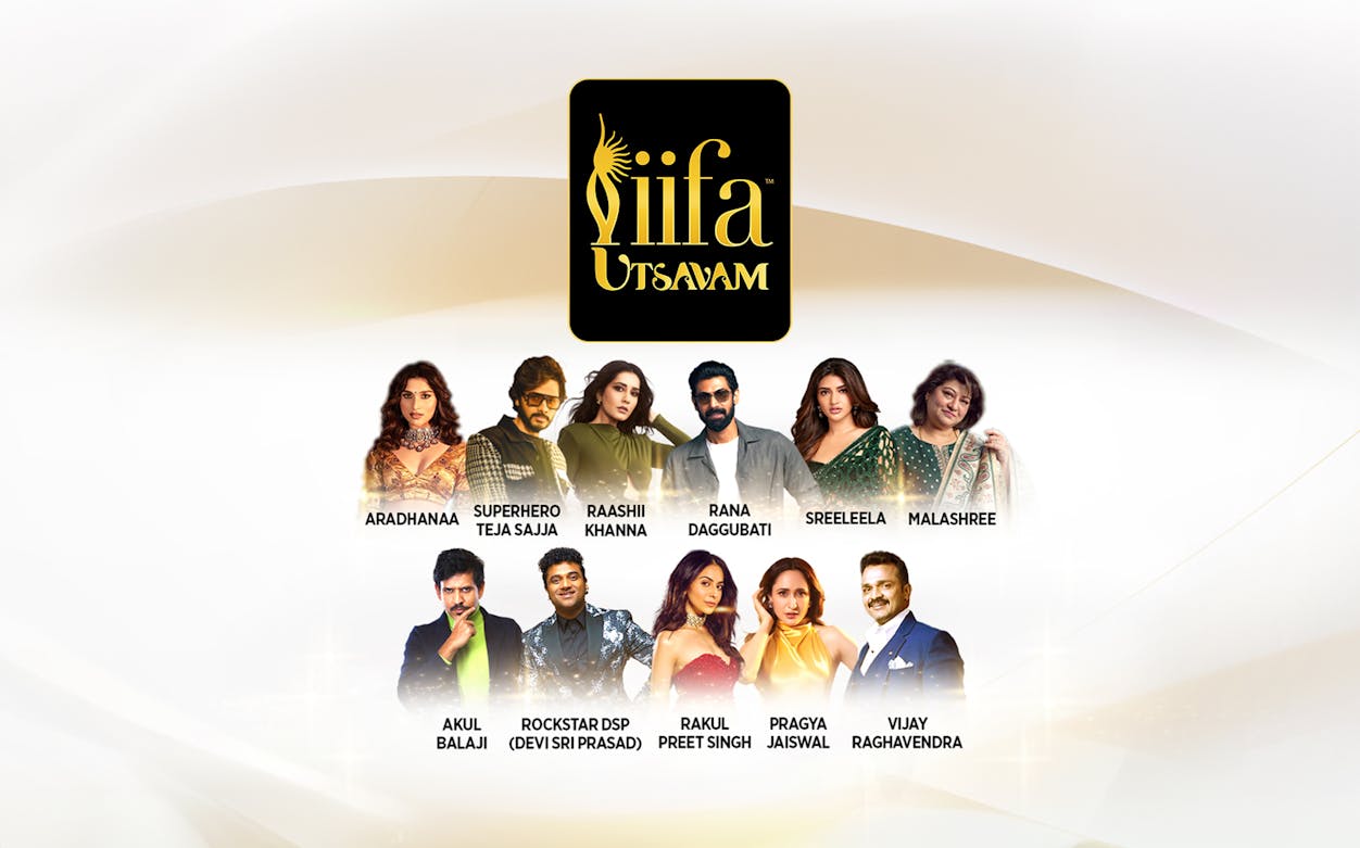 IIFA Utsavam 2024 promotional image with featured celebrities.