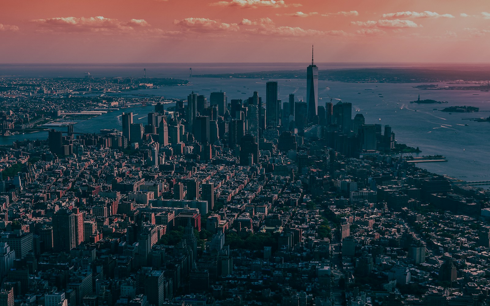 Vista de Nueva York en helicóptero