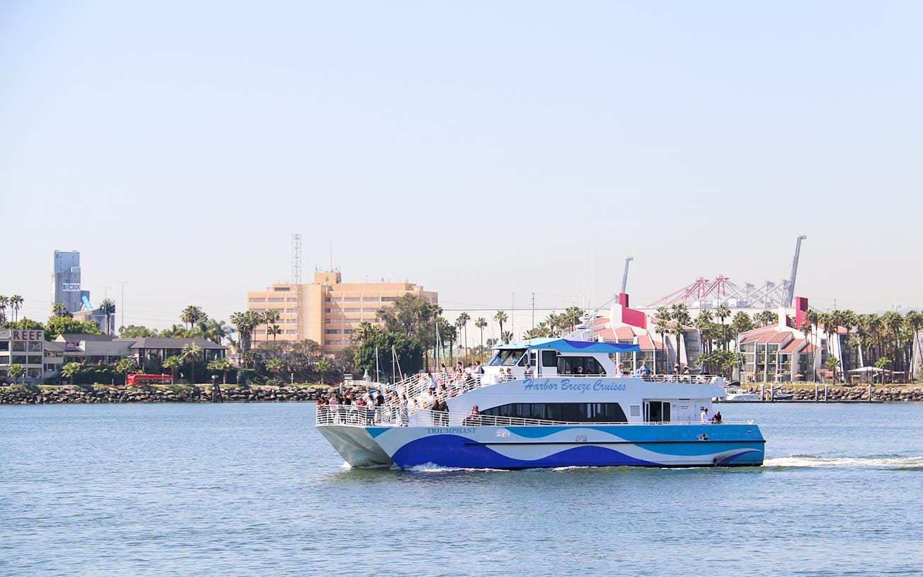 Long Beach harbor cruise boat for whale watching and dolphin tour.