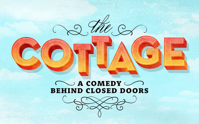 The Cottage comedy show poster with decorative text.
