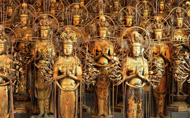 Kannon statues in Sanjusangendo Temple, Kyoto, Japan.